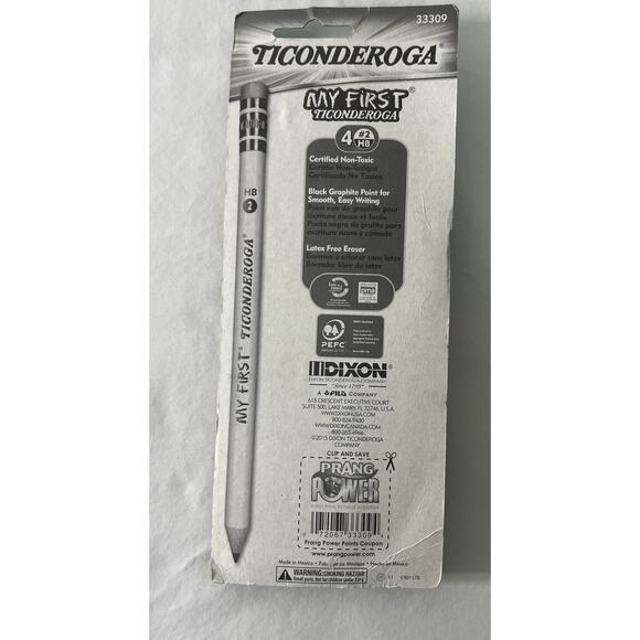 TICONDEROGA #2‎ HB 4 pc MY FIRST 33309 Pencils with Sharpener for YOUNG CHILDREN - Picture 2 of 2